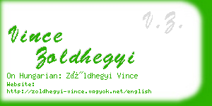 vince zoldhegyi business card